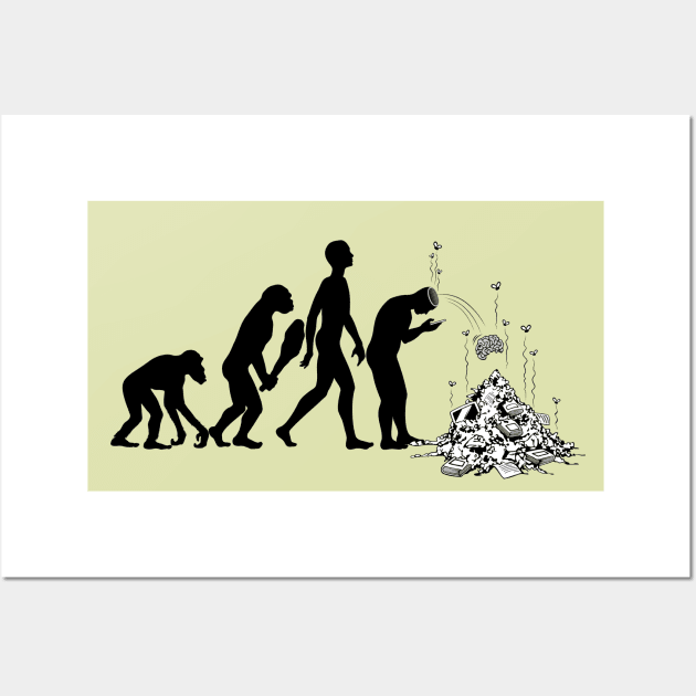 Extinction - Humorous Apes to Humans Evolution Wall Art by BluedarkArt